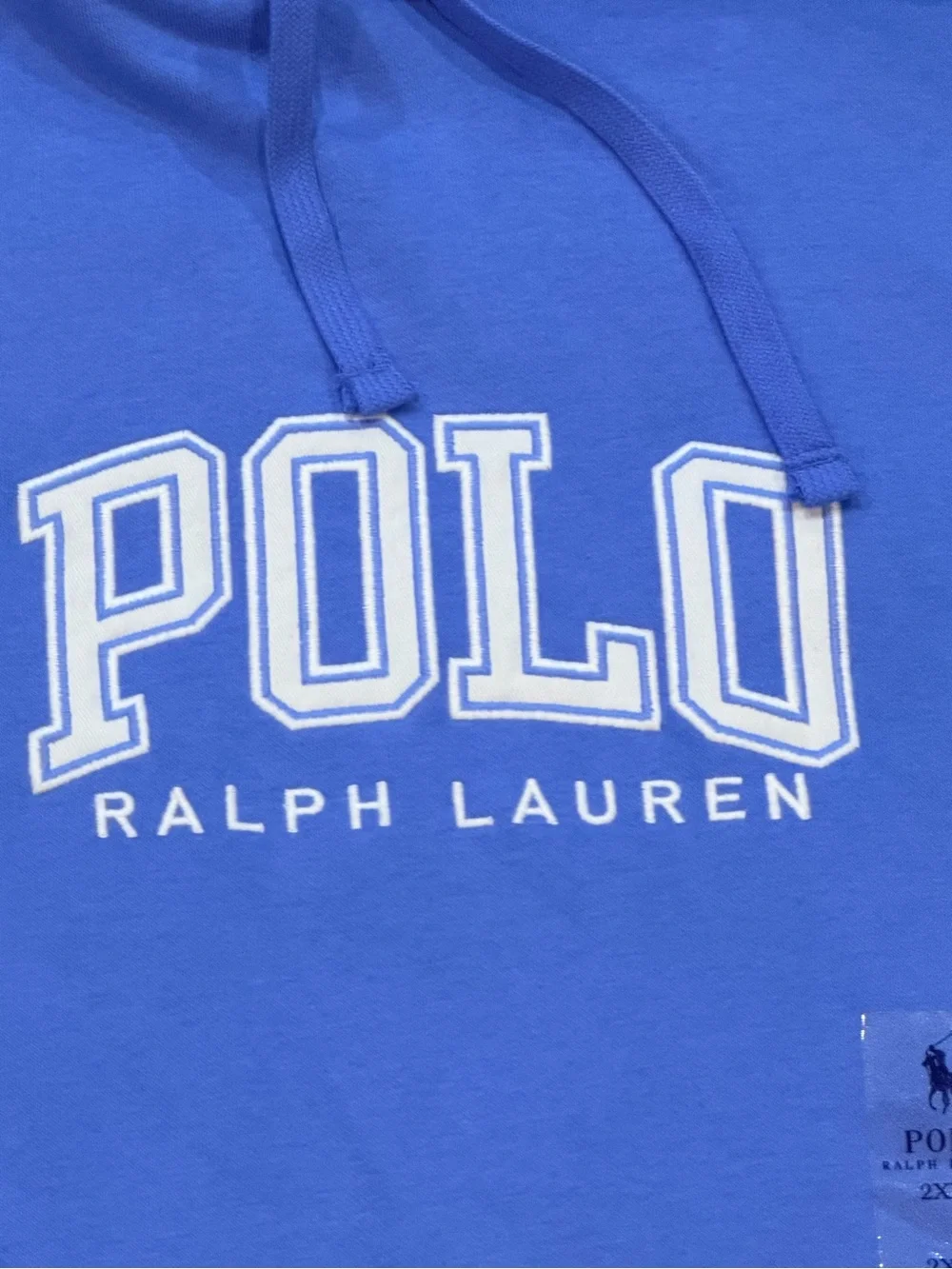 Polo Ralph Lauren Blue POLO Embroidered Logo Fleece Hoodie Sweatshirt NWOT